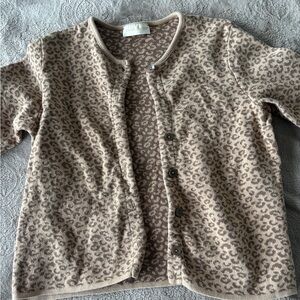 Crown & Ivy Beige Leopard Print Button-Front Cardigan